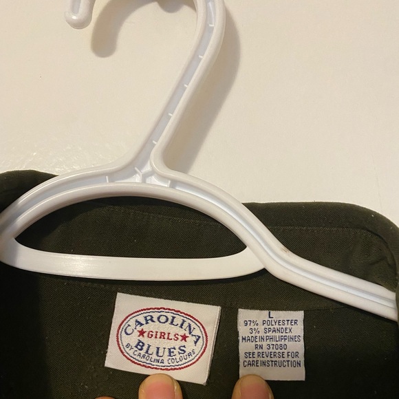 Carolina girls velvet button down - size large - Picture 2 of 5